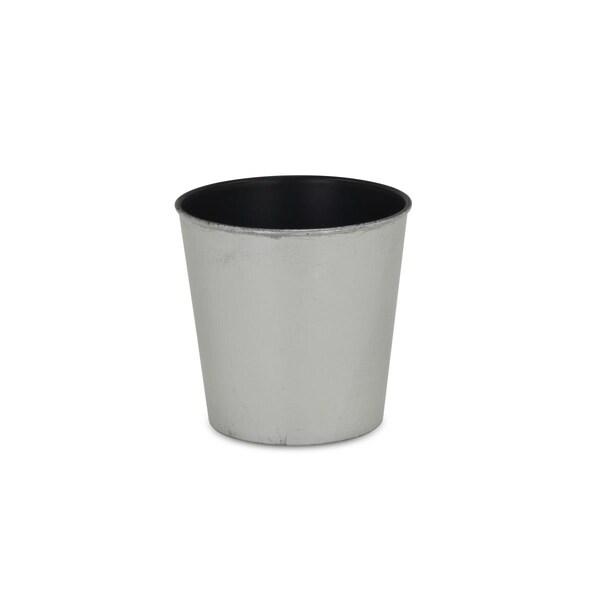 Cheungs 5.25 in. Round Tapered Recycled Plastic Planter, Silver PP-105SV - main